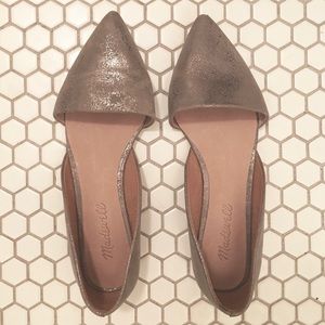 Madewell Lydia d’orsay metallic silver flats / size 6